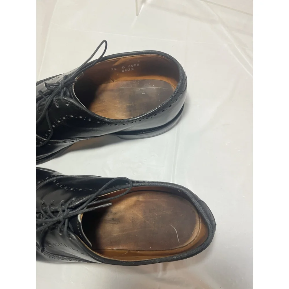 Allen Edmonds 9.5 B Mens Dress Shoes Hale Black Leather Brocade Oxfords ($425) - Picture 4 of 15